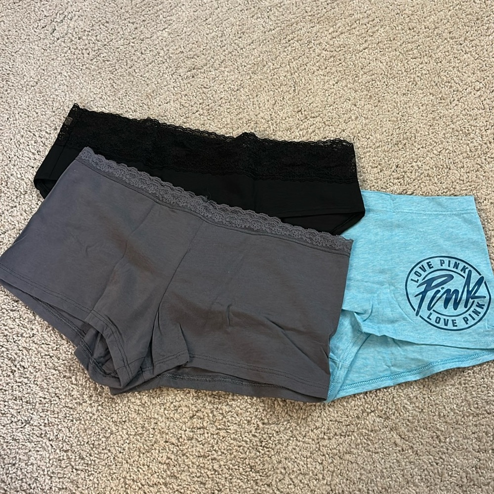 VICTORIAS SECRET PANTIES LOT OF 3 PAIR. NEW WITH TAGS MEDIUM AND LARGE
